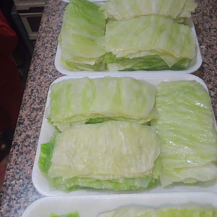 ورق كرنب مسلوق جاهز للحشو