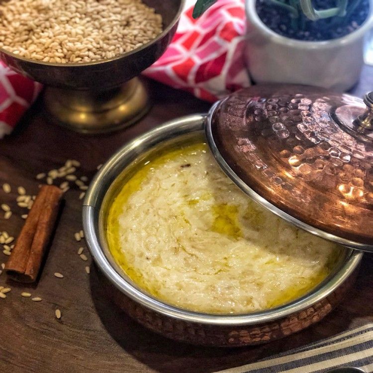 طبق الهريس اللذيذ والسمن البقري الفاخر