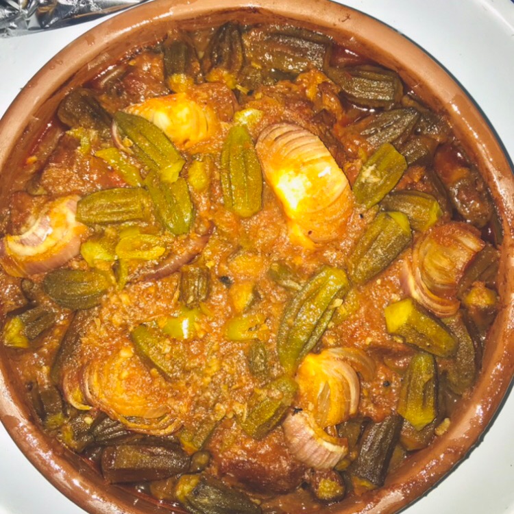 طاجن باميه باللحمه