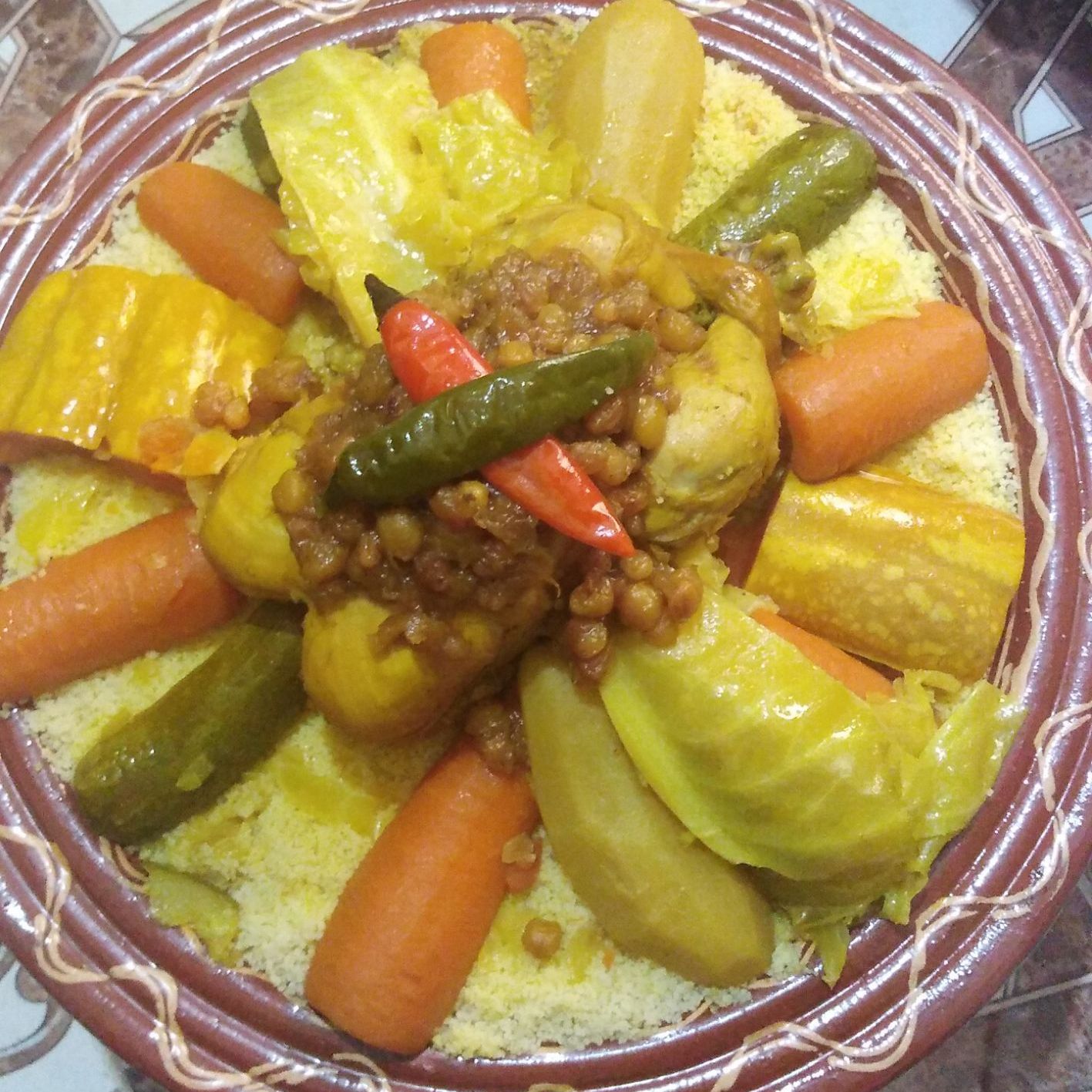 كسكسي بالدجاج بحجم عائلي