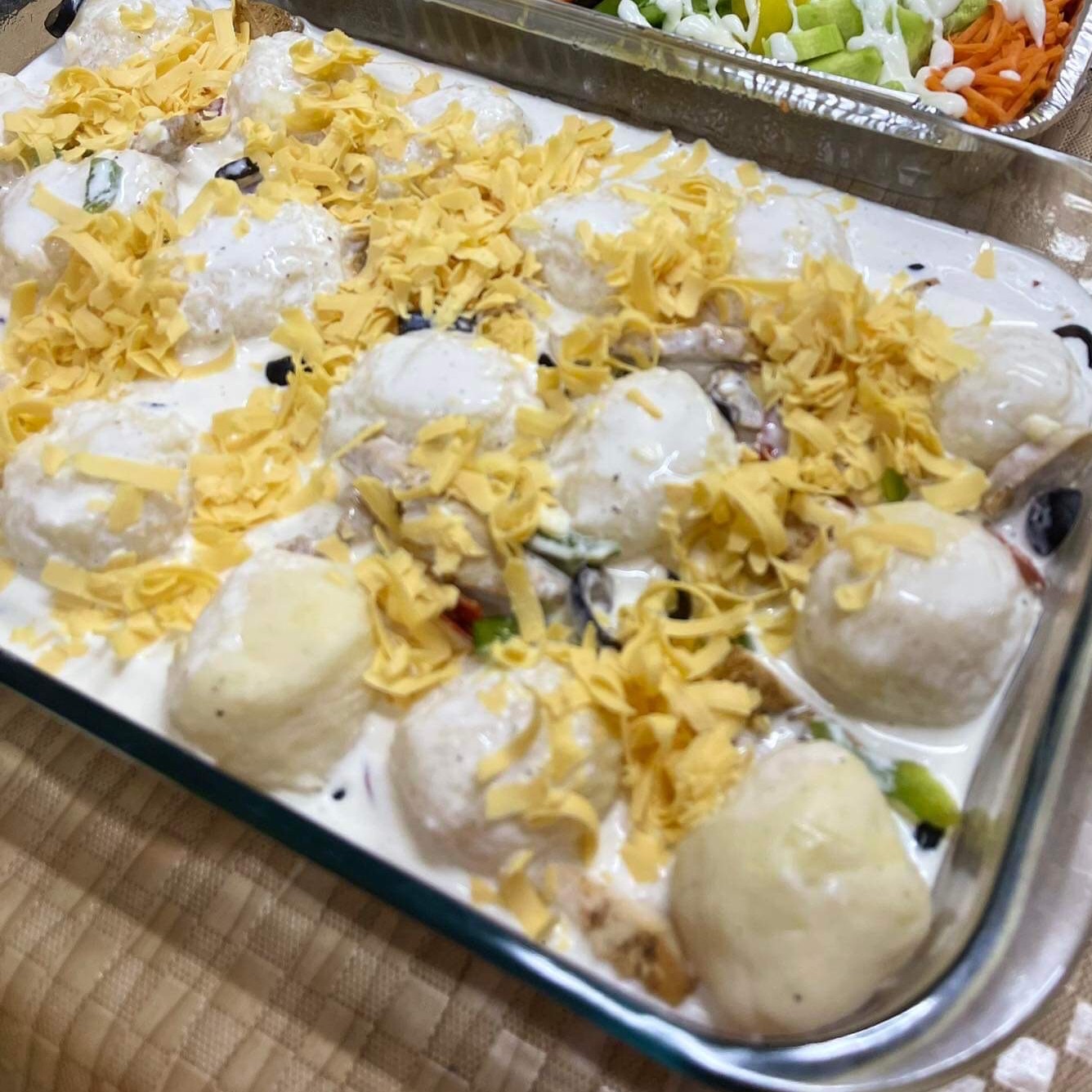 صينية كرات البطاطس بالكريمة👌🏻🤍.