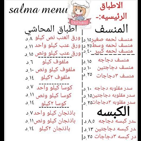 أسعار الاكلات مع كمية كل اكله لتسهيل البحث عن الاسعار وبأقل الاسعار بالقياس مع الكميات الموضوعه