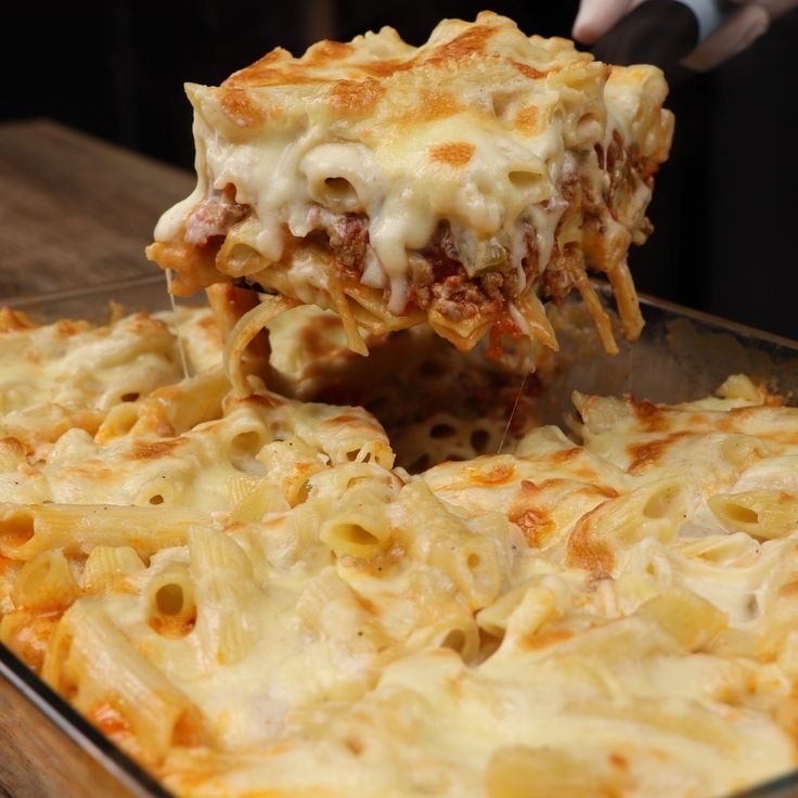 مكرونه باشميل تنباع بلقطعه