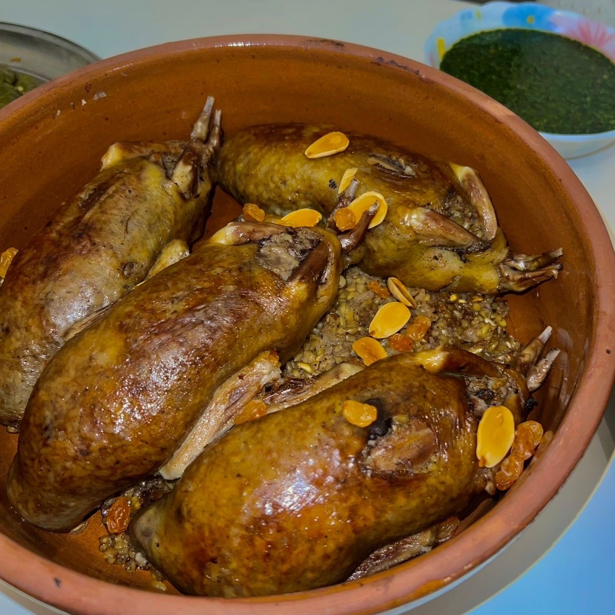 حمام محشى أرز او فريك