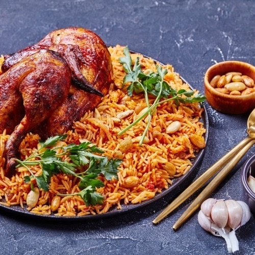 كبسه رز طول ومبخر مع جاج محمص وحسب طلب اكيد
