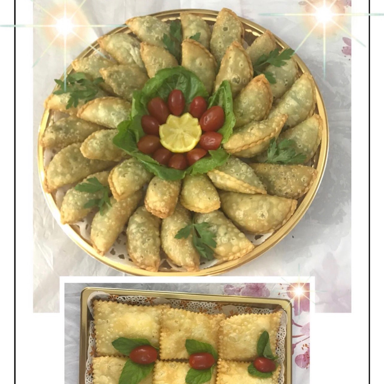 سمبوسه بف باللحم او بالدجاج او بالجبن مع صوصات او بدون