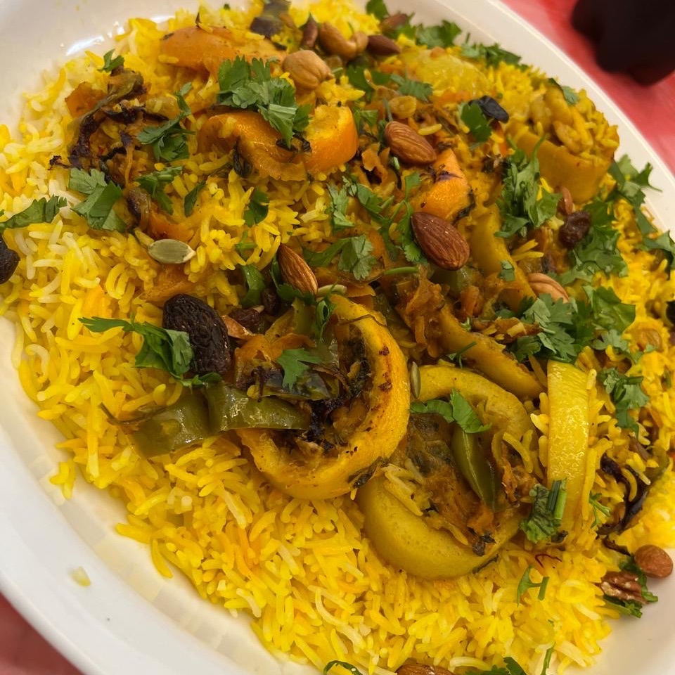 ارز بالبرتقال والربيان