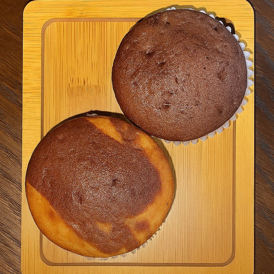 enjoy كب كيك خبيز يومي طازج ، بنكهتين ، شوكلاته ، شوكلاته وفانيلا