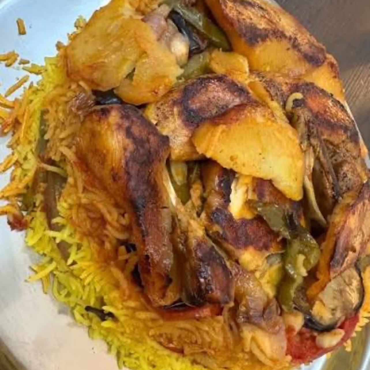 مقلوبه دجاج بالخضار الطبخ الاصلي والطعم المميز