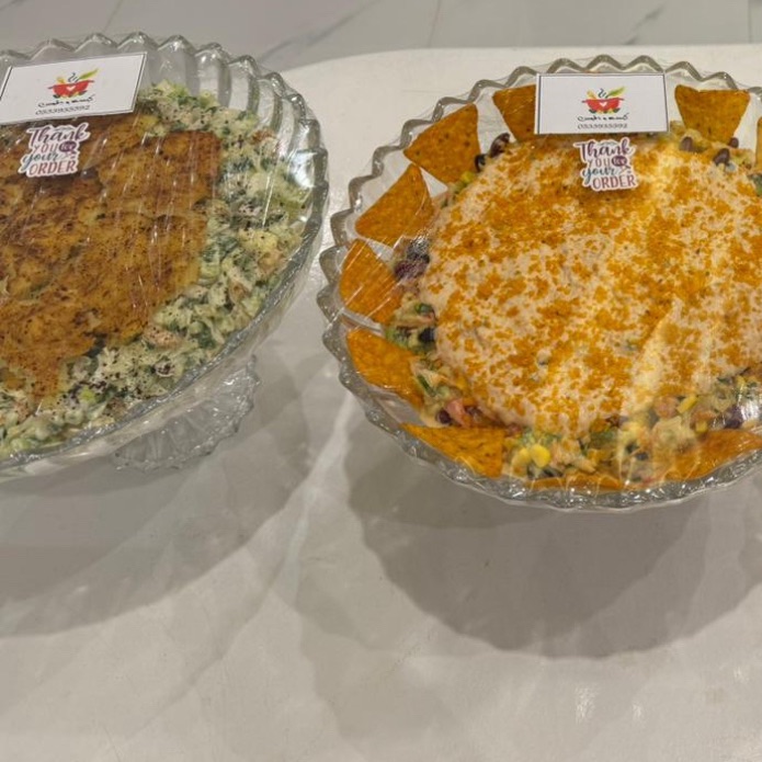 سلطه الهش براون  ١٣٠ ريال 
سلطه الدوريتوس  ١٢٠ ريال