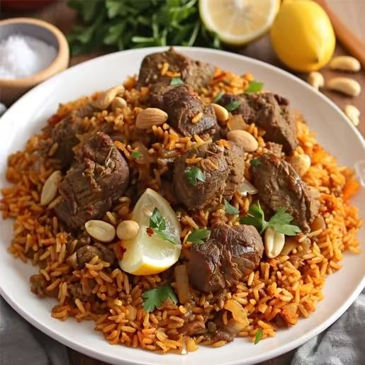 طبق "النخبة".. أرز باللحم المحمّر بنكهة التقاليد الأصيلة 🍖 س لمحبي الطعم العربي الفاخر وا