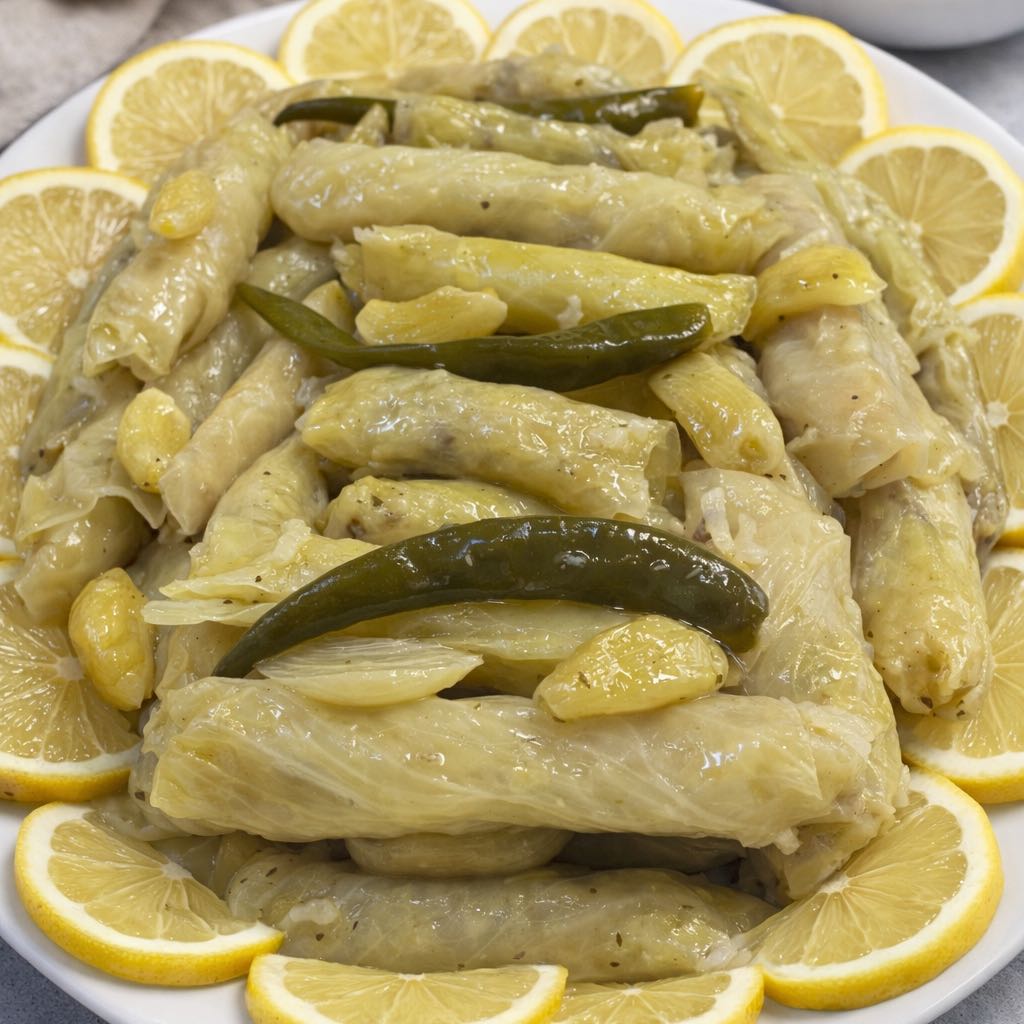 ملفوف يُعتبر محشي الملفوف من أشهر الأطباق الشتوية في المطبخ العربي التي تتميز بنكهة الثوم والليمون🍋